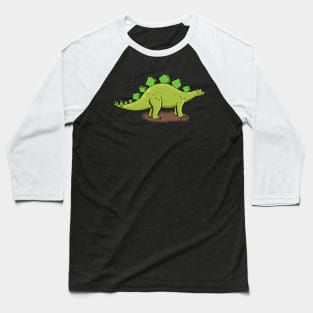 Happy stegosaurus dinosaur cartoon illustration Baseball T-Shirt